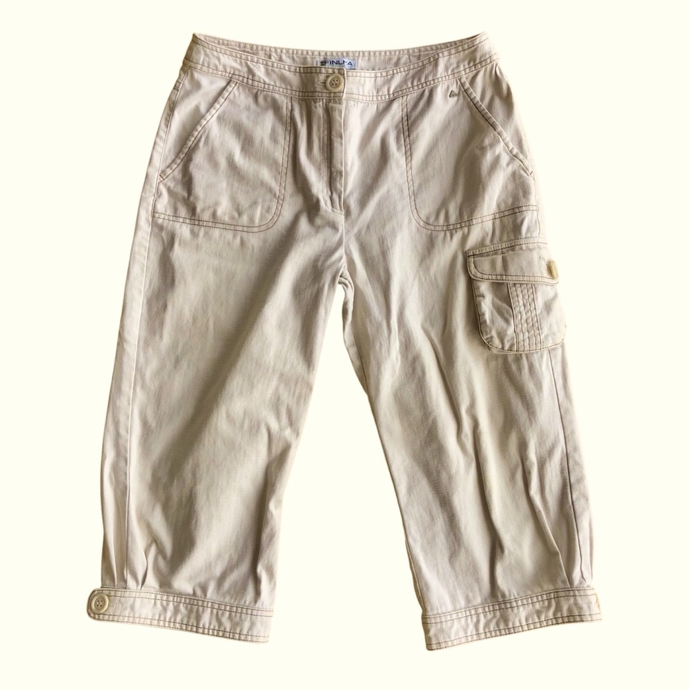 FINLHA Cargo Capri Pants 8 Cotton Stretch